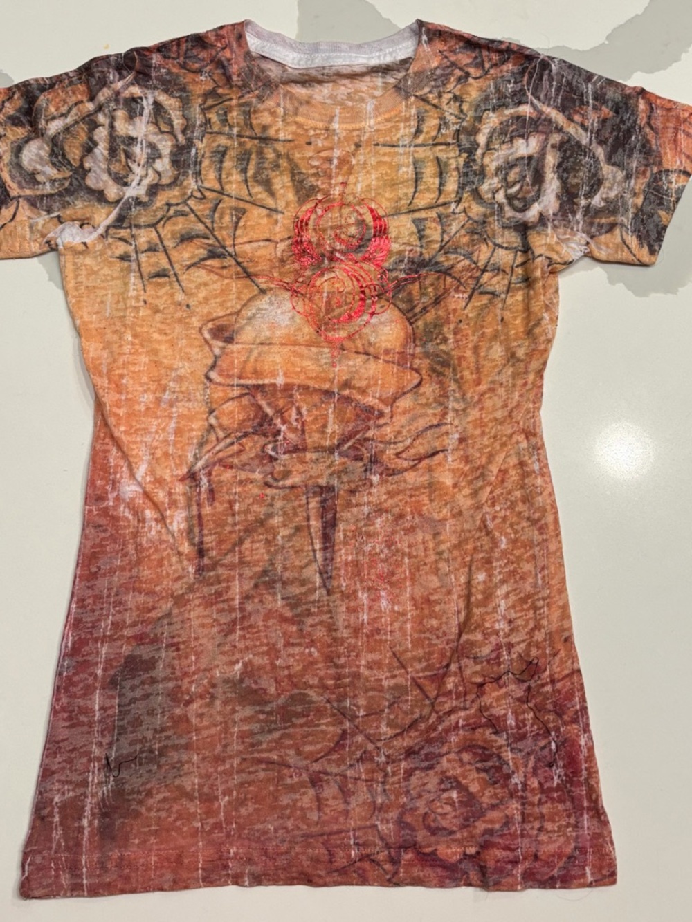 Sinful Orange Graphic Short Sleeve Tee